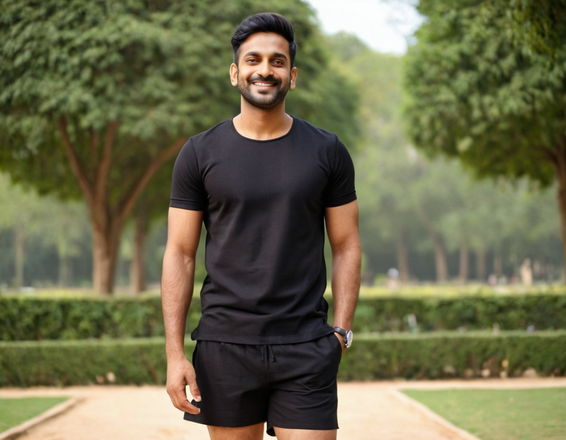 Black Cotton Co-ord Shorts Set